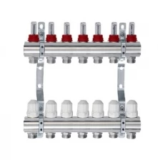 TiM Коллекторная группа с расходомерами 1", 7 контуров, латунь, мин.комплект KD007