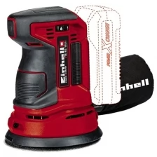 шлифмашина эксцентриковая EINHELL TE-RS, 18 Li-Ion Li-Solo, 18В, 125 мм, без аккумулятора POWER X-CHANGE