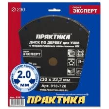 Практика Диск по дереву с твердосплавным зерном 230 х 22 мм для УШМ 918-726 .