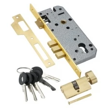 ADDEN BAU Замок врезной с секретным двухрядным цилиндром LOCK 4585 5-60B D GOLD 940000000589