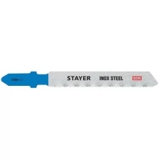 STAYER T118GF, полотна для эл/лобзика, Bi-Metal, по металлу (0,5-1,5мм), Т-хвостовик, шаг 1,1мм, 50мм, 2шт, STAYER Professional