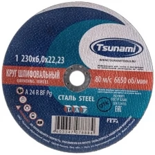 Круг зачистной мет. 230х6х22 A 24 R BF L - 1шт (фасовка 10шт) TSUNAMI D16110023062200